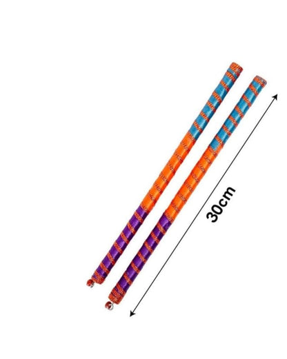 Dandiya Garba Sticks for Adult Navratri Celebration (Pack of 4 Sticks or 2 Pair) (Colourful)