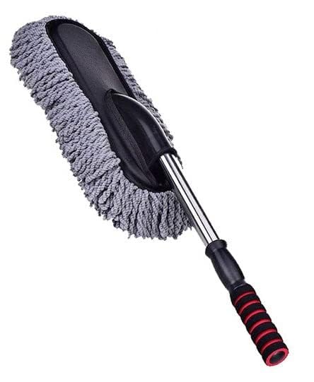 Car Dust Cleaner with Extendable Handle | Microfiber Cleaning Brush for Car, Truck, SUV | Lint-Free, Scratch-Free Auto Duster for Interior & Exterior – Washable & Reusable - Grey (Car Duster)