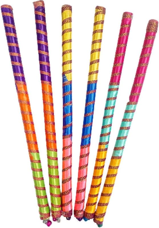 Dandiya Garba Sticks for Adult Navratri Celebration (Pack of 4 Sticks or 2 Pair) (Colourful)
