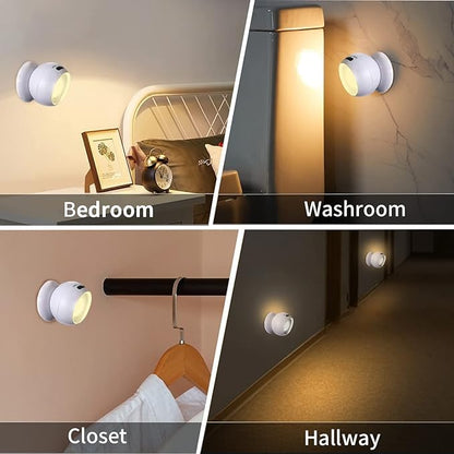 COB Motion Sensor Light LED Lamp Light Ball with Magnetic Holder Super Bright 360° Movable Light