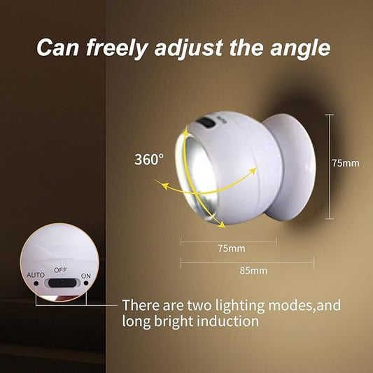 COB Motion Sensor Light LED Lamp Light Ball with Magnetic Holder Super Bright 360° Movable Light