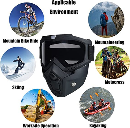 Motorcycle Goggle mask Anti Scratch UV Protective Face Mask