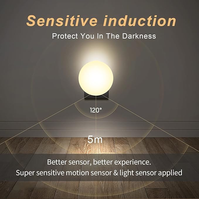 COB Motion Sensor Light LED Lamp Light Ball with Magnetic Holder Super Bright 360° Movable Light