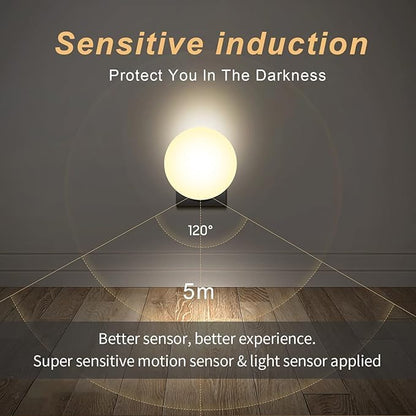 COB Motion Sensor Light LED Lamp Light Ball with Magnetic Holder Super Bright 360° Movable Light