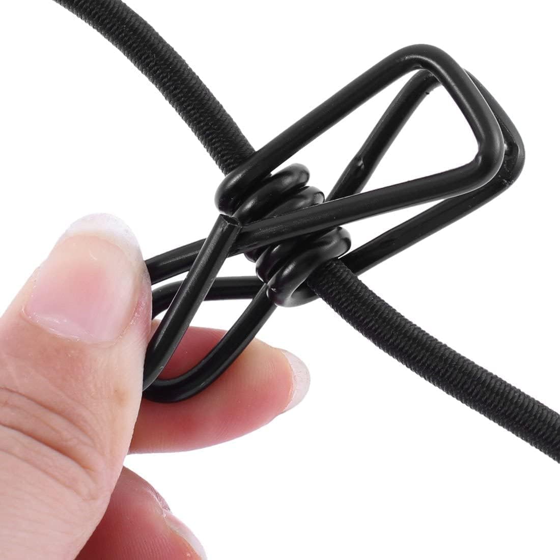 Cloth Drying Rope with Two Sided Hooks, Elastic 12 Clips