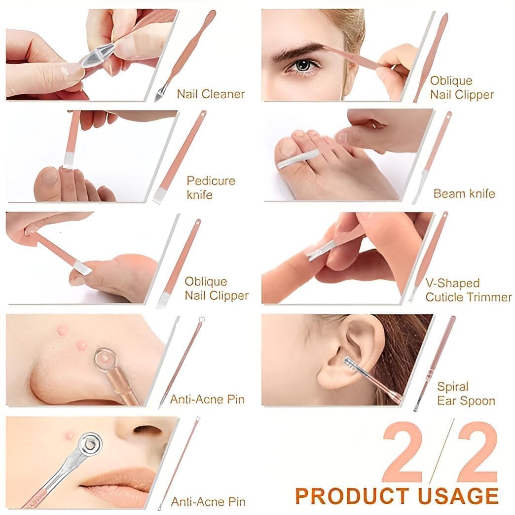 Stainless Steel Manicure & Pedicure Kit – Men & Women (16 IN 1 MENICURE KIT)