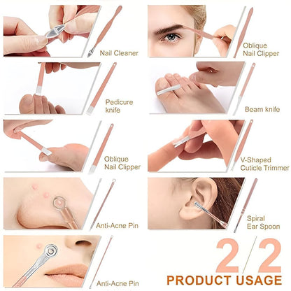 Stainless Steel Manicure & Pedicure Kit – Men & Women (16 IN 1 MENICURE KIT)