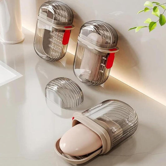 Travel Soap Box - (Pack of 2) Plastic Transparent Waterproof Portable Soap Dish Box