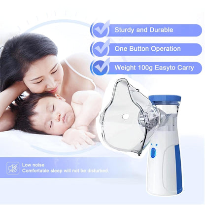 Portable Mesh Nebulizer, Silent and Compact Nebulizer Machine for Adult and Kids,