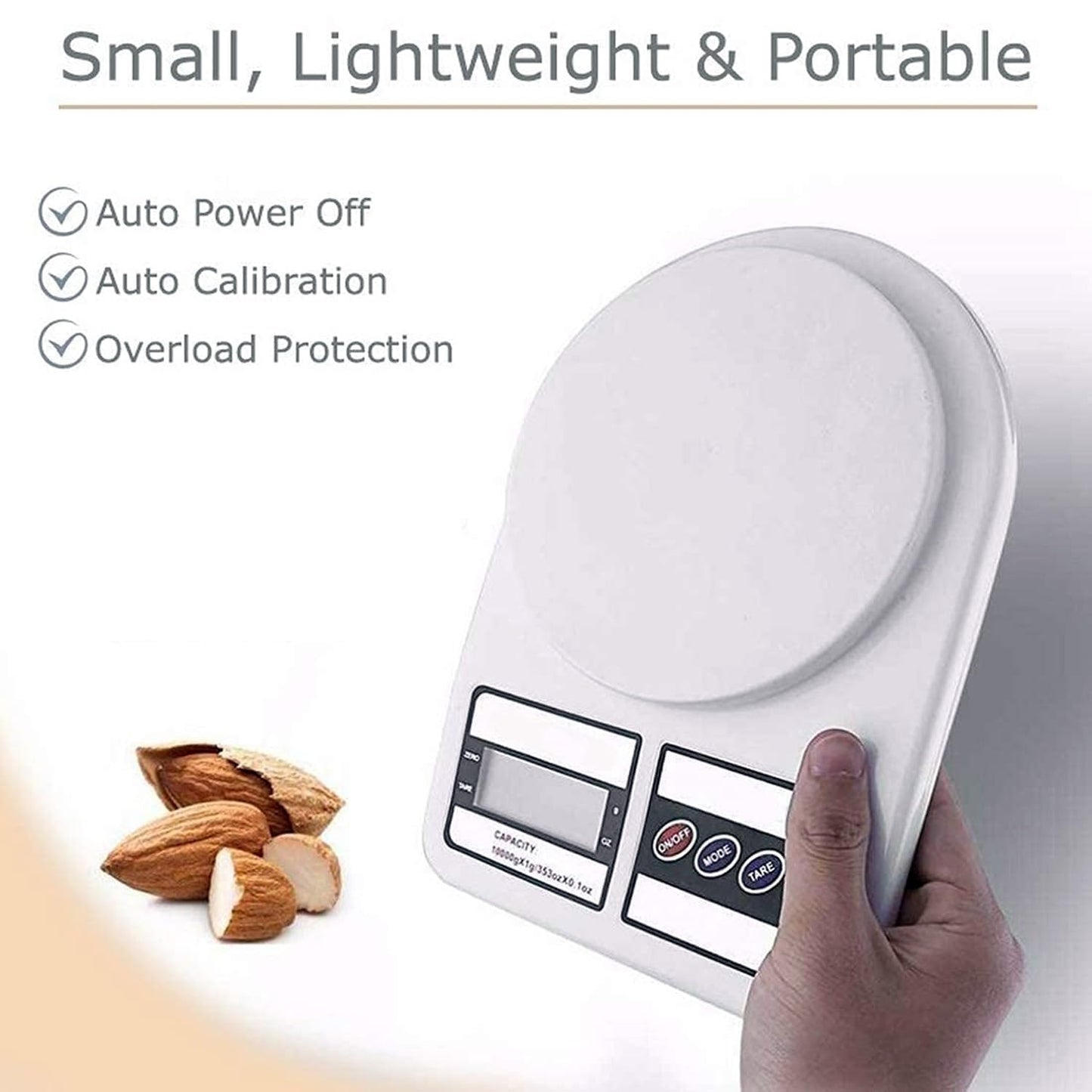 Digital Kitchen Food Scale 10kg Capacity Electronic Weighing Machine with LCD Display Multipurpose Use (Model-SF400)