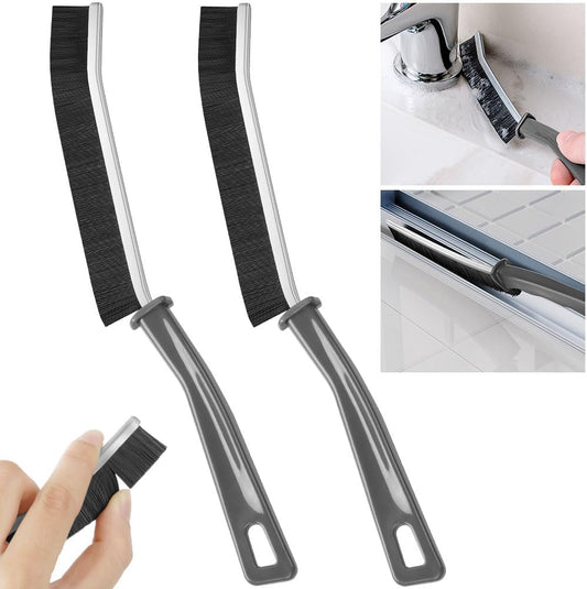 Gap Cleaning Brush,Bathroom Gap Cleaning Brush,Clean The Dead Corners of Kitchen Tiles,Multifunctional Window Slots,Multi-Purpose Door Window Track Deep Cleaning (2 Gap Brush, Black)