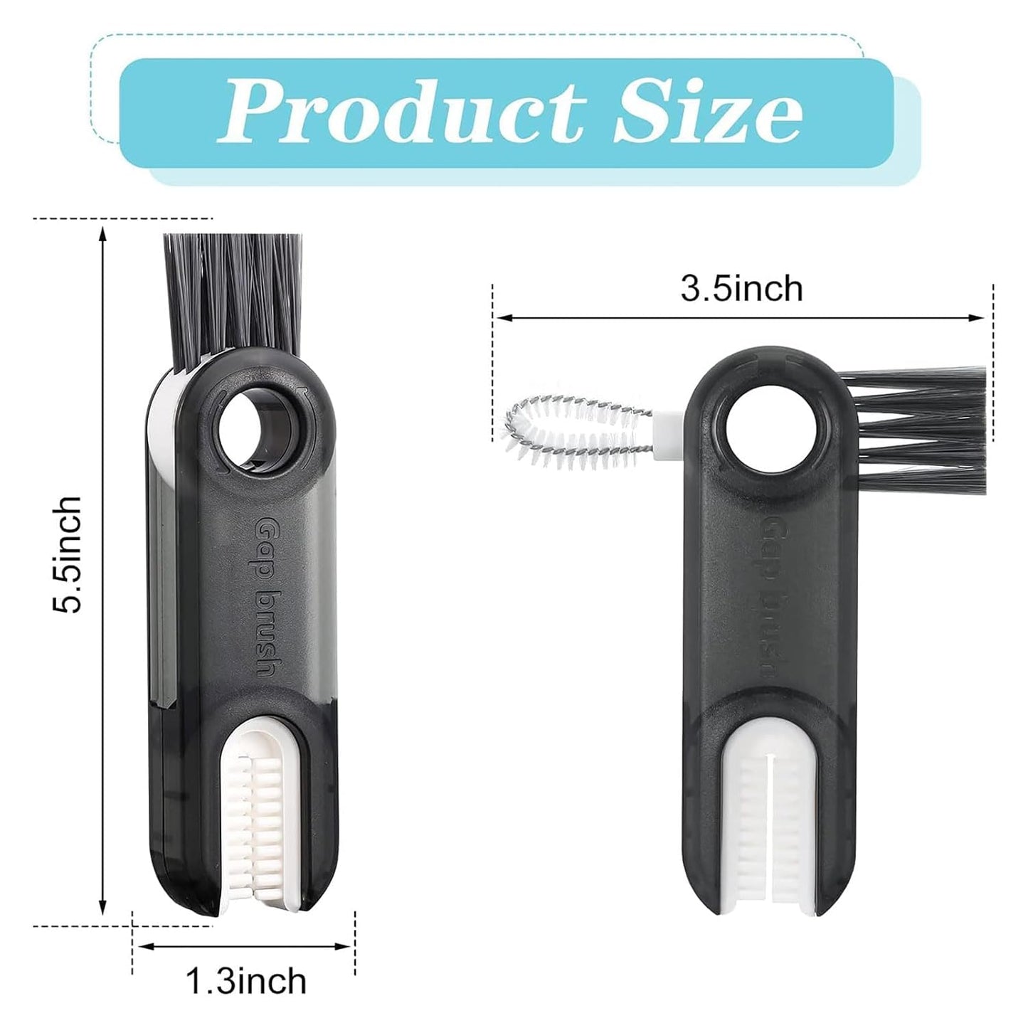3 in 1 Multifunctional Bottle Cleaning Brush for Bottle Cap|Cup Cleaner Brush|Multipurpose Tool for Crevices, Grooves, Lid, Straw|Cup Lid Gap Cleaning Brush (Pack of 2)