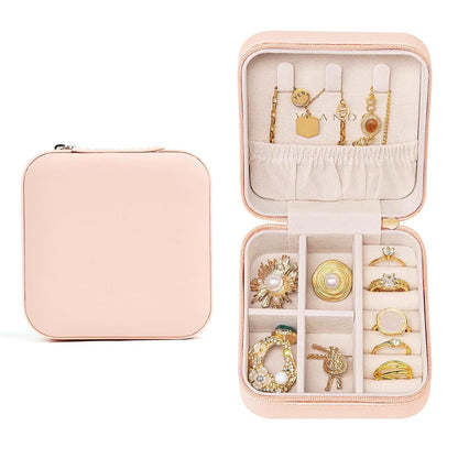 Travel Jewellery Box for Women, Travel Earrings Organiser Box, Portable Jewellery Box Organisers for Rings, Earrings, Bracelets, Necklaces Decorative box (Alpha)
