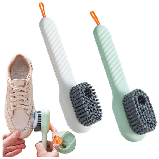 Liquid Shoe Cleaning Brush with Built-in Soap Dispenser for Clothes, (Pack of 2)