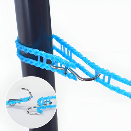 5 Meters Windproof Anti-Slip Clothe Nylon Rope with Hooks - (Multicolor)
