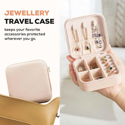 Travel Jewellery Box for Women, Travel Earrings Organiser Box, Portable Jewellery Box Organisers for Rings, Earrings, Bracelets, Necklaces Decorative box (Alpha)