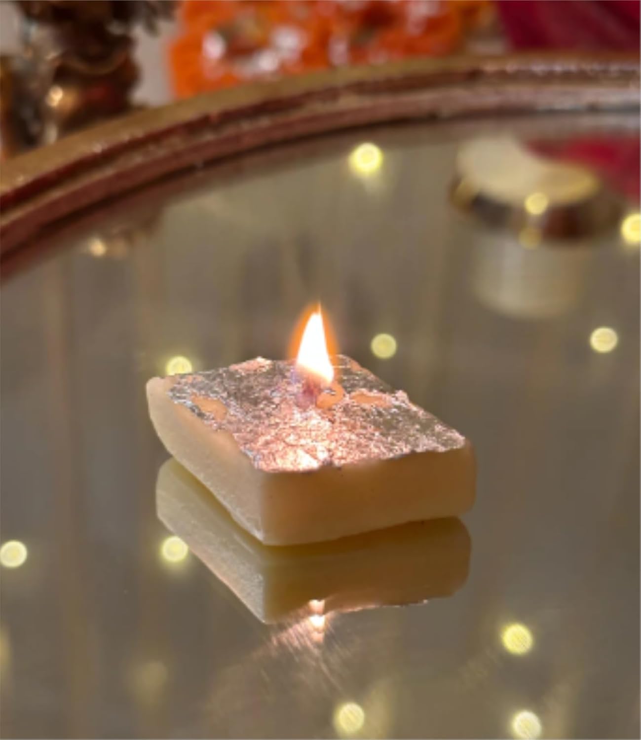 KAJU KATLI-Shaped Soy Wax Candles - (Set of 4  pcs)