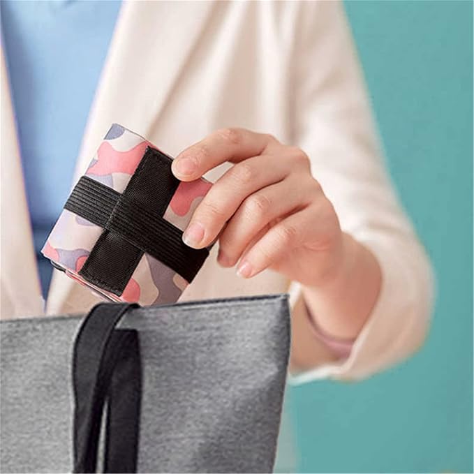 Strip Foldable Shopping Bag Large Capacity Multipurpose Storage Bag Sports Travel Shoulder Bag