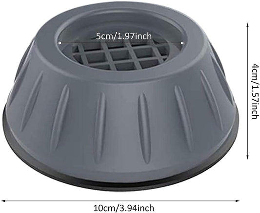 Anti Vibration Pads for Washing Machine with Suction Cup, Fridge Washer Dryer Support Feet Pads Leveling Anti Walk Pads Shock Absorber Noise Cancelling Furniture Lifting Base (4 Pcs, Big Size)