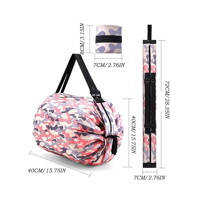 Strip Foldable Shopping Bag Large Capacity Multipurpose Storage Bag Sports Travel Shoulder Bag
