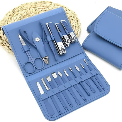 Stainless Steel Manicure & Pedicure Kit – Men & Women (16 IN 1 MENICURE KIT)