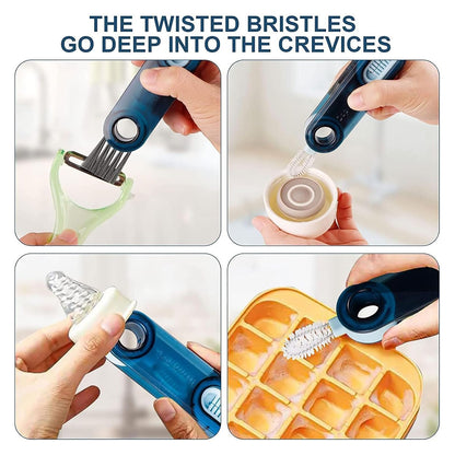 3 in 1 Multifunctional Bottle Cleaning Brush for Bottle Cap|Cup Cleaner Brush|Multipurpose Tool for Crevices, Grooves, Lid, Straw|Cup Lid Gap Cleaning Brush (Pack of 2)