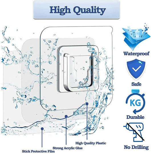 Self Adhesive Male Female Double Sided Sticker Hooks for Hanging Without Drilling  (Pack Of 20)