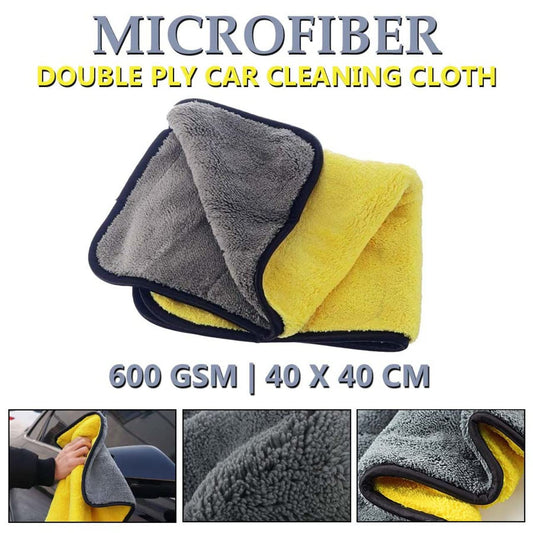 Microfiber Cloth for Car Cleaning and Detailing, Double Sided, Extra Thick Plush Microfiber Towel Lint-Free, 600 GSM (Size 40cm x 40cm)/Pack of 4, Color: Mix, Multi Color