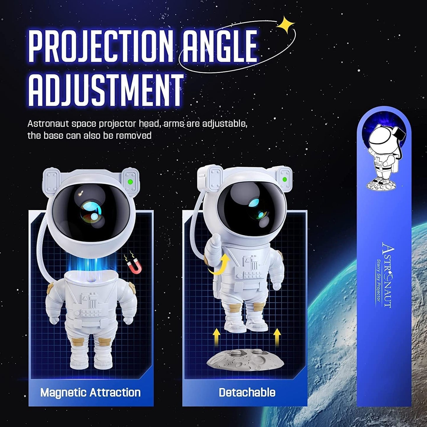 Astronaut Light Projector – 360° Galaxy Star Projector with Timer & Remote Control, Ideal for Bedroom Ceiling, Home Decor, and Parties