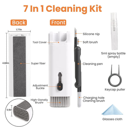 7 in 1 Electronic Cleaner Kit, Multifunctional Cleaning Kit for Earphone, Keyboard, Laptop, Phone, PC, ETC.