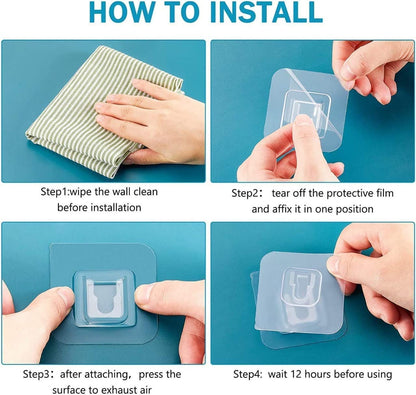 Self Adhesive Male Female Double Sided Sticker Hooks for Hanging Without Drilling  (Pack Of 20)