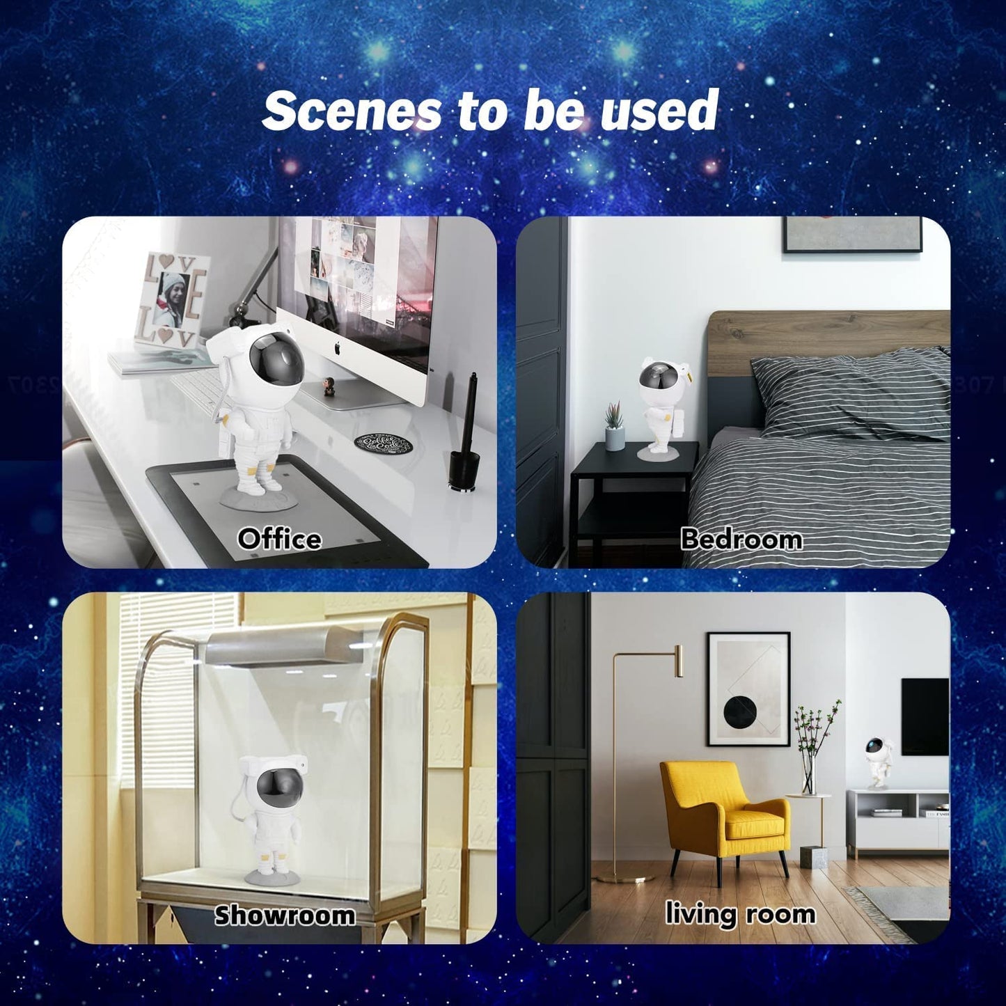 Astronaut Light Projector – 360° Galaxy Star Projector with Timer & Remote Control, Ideal for Bedroom Ceiling, Home Decor, and Parties