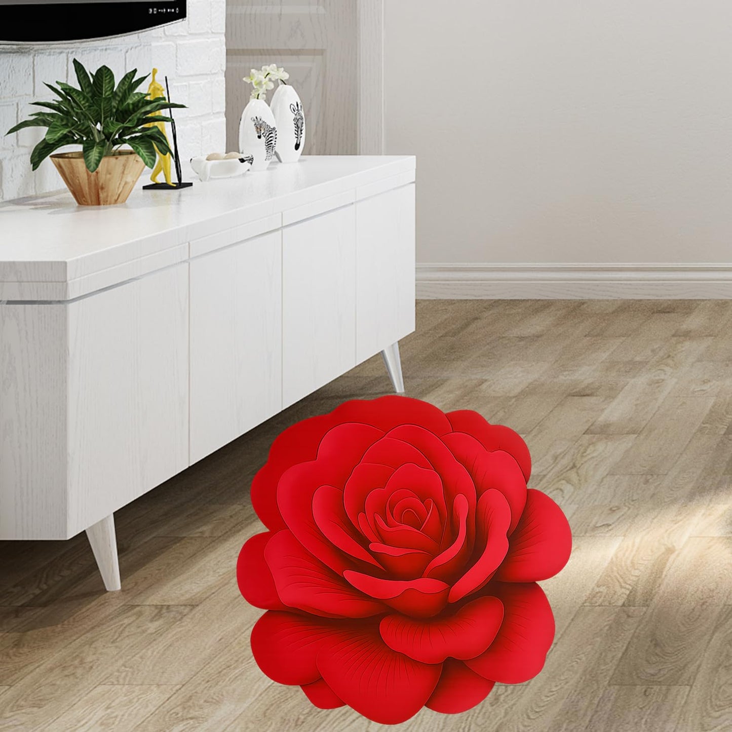 3D Rose Shape Floor Mat | Decorative Floral Rug | Soft Anti-Slip Washable