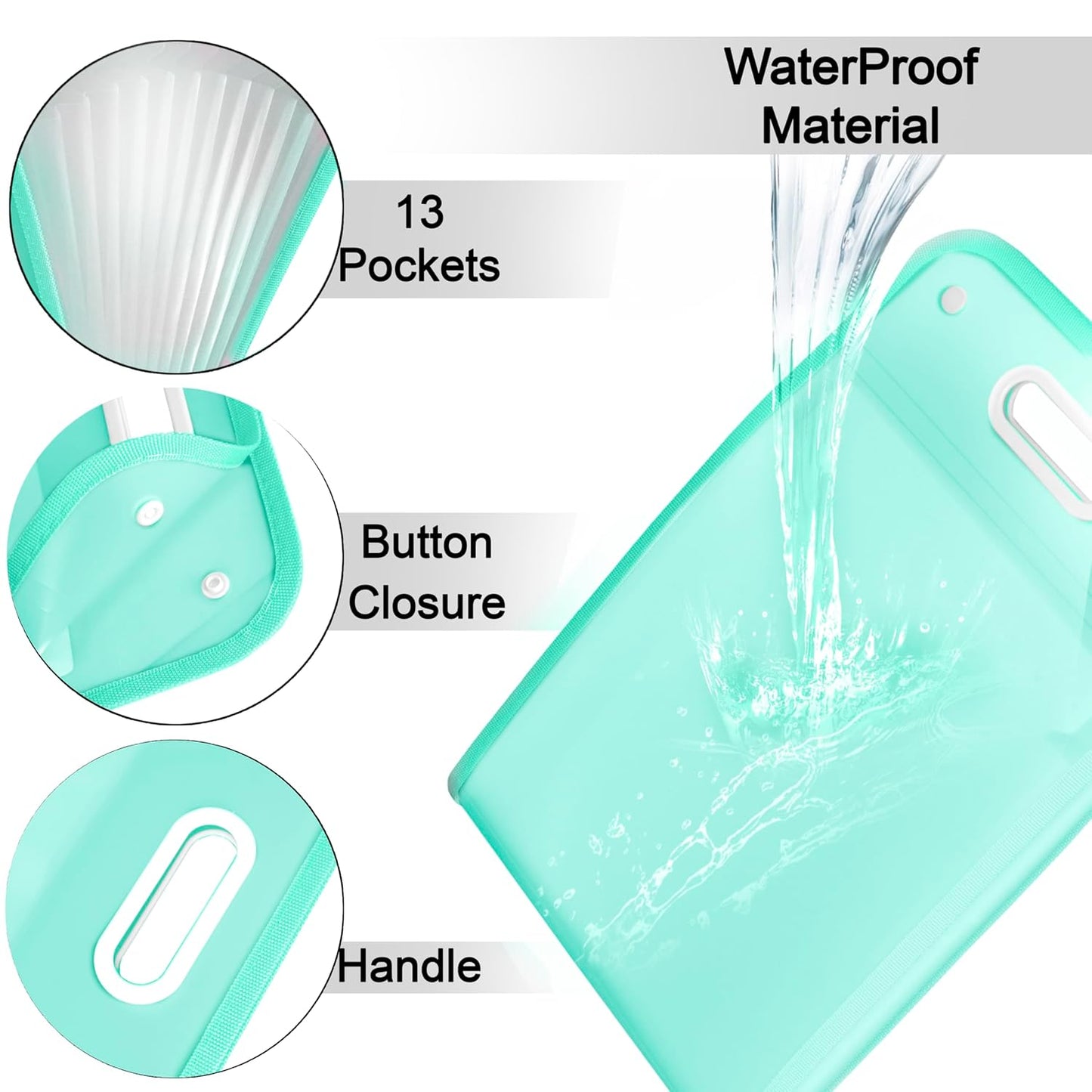 13 Pockets Vertical Expanding File Folder Accordion File Folder Organizer for A4 Size Letter Size Paper Document Holder Organizer