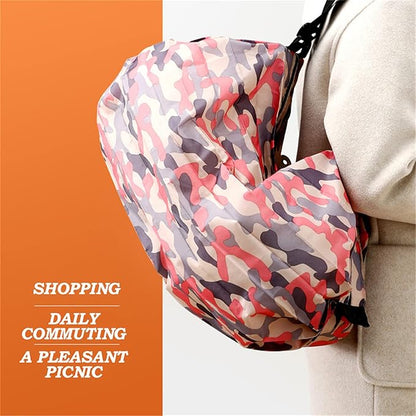 Strip Foldable Shopping Bag Large Capacity Multipurpose Storage Bag Sports Travel Shoulder Bag