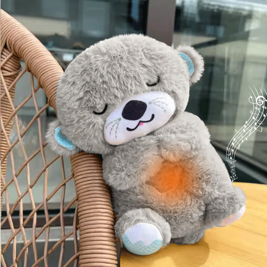Breathing Teddy Soft Toys for Baby Girl and Boy - 25 cm Sensory Toys and Musical Toys for Kids - Sleeping Teddy Bear with Breathing