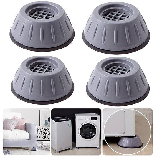 Anti Vibration Pads for Washing Machine with Suction Cup, Fridge Washer Dryer Support Feet Pads Leveling Anti Walk Pads Shock Absorber Noise Cancelling Furniture Lifting Base (4 Pcs, Big Size)