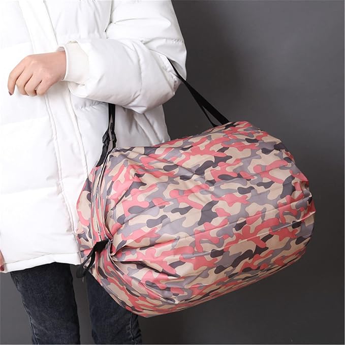 Strip Foldable Shopping Bag Large Capacity Multipurpose Storage Bag Sports Travel Shoulder Bag