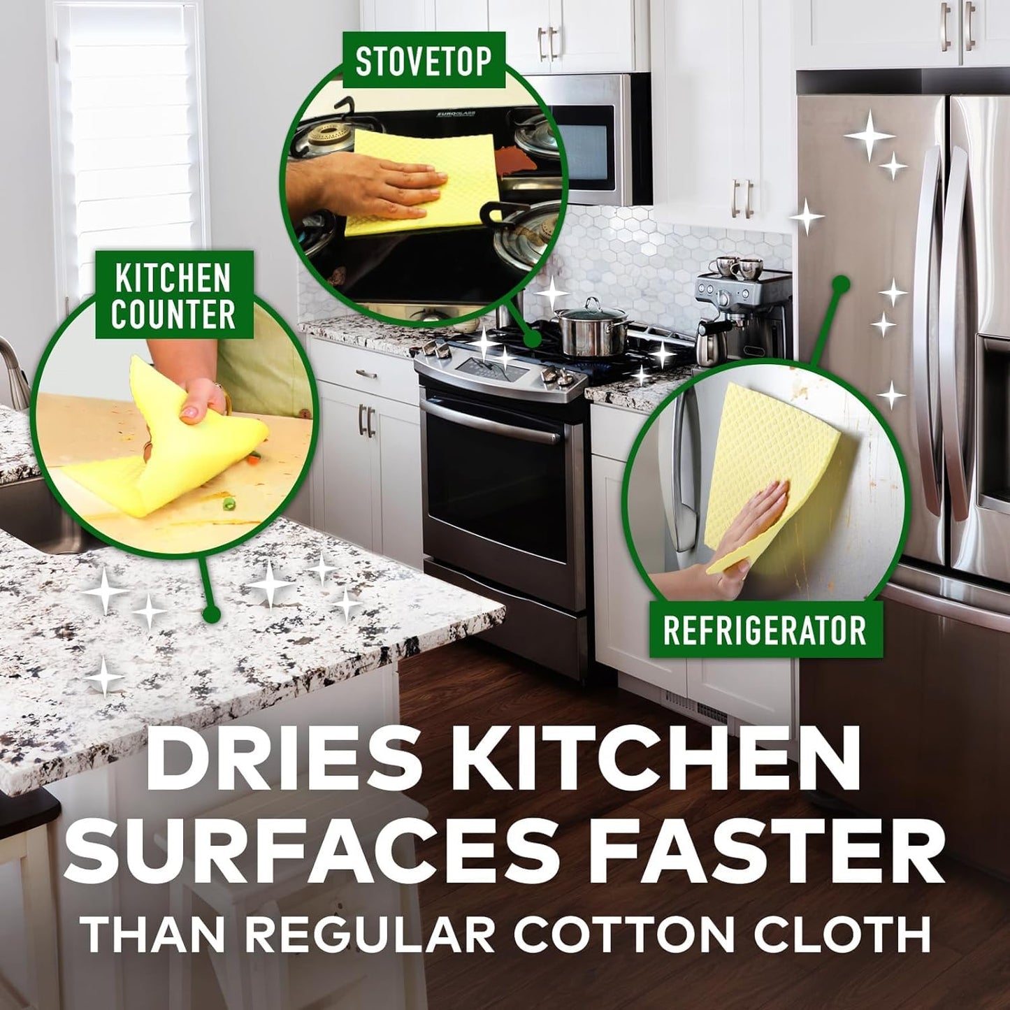 Soft Absorbent Cleaning Sponge Wipes (Multi-Color) (pack of 5 pcs)