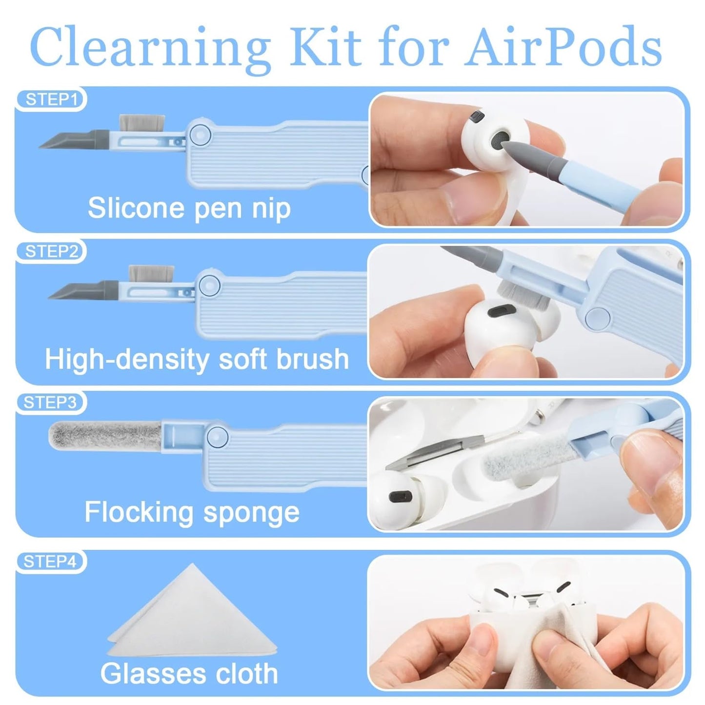 7 in 1 Electronic Cleaner Kit, Multifunctional Cleaning Kit for Earphone, Keyboard, Laptop, Phone, PC, ETC.