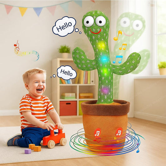 Rechargeable Talking Cactus Toy for Kids - Musical Dancing, Speaking Cactus Toy for Babies – Educational Talking Toy for Baby Boys & Girls (0-3 Years) – Speaking, Repeating for Toddlers