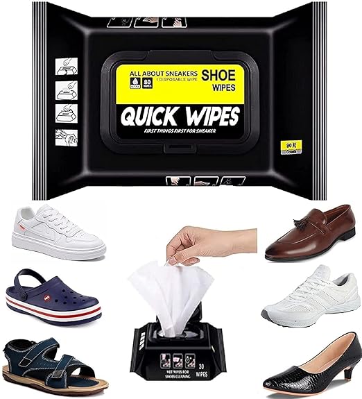 Shoe Cleaner Wipes - 1 Pack of 80 pcs - Quickly Remove Dirt & Stains - Wipes Can Be Used On Footwear