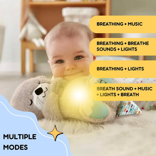 Breathing Teddy Soft Toys for Baby Girl and Boy - 25 cm Sensory Toys and Musical Toys for Kids - Sleeping Teddy Bear with Breathing