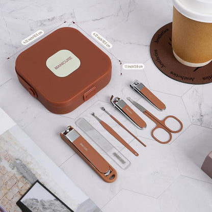 Manicure Set for Men & Women – Portable Nail Clippers & Pedicure Kit in Box Packaging set of 7-Piece