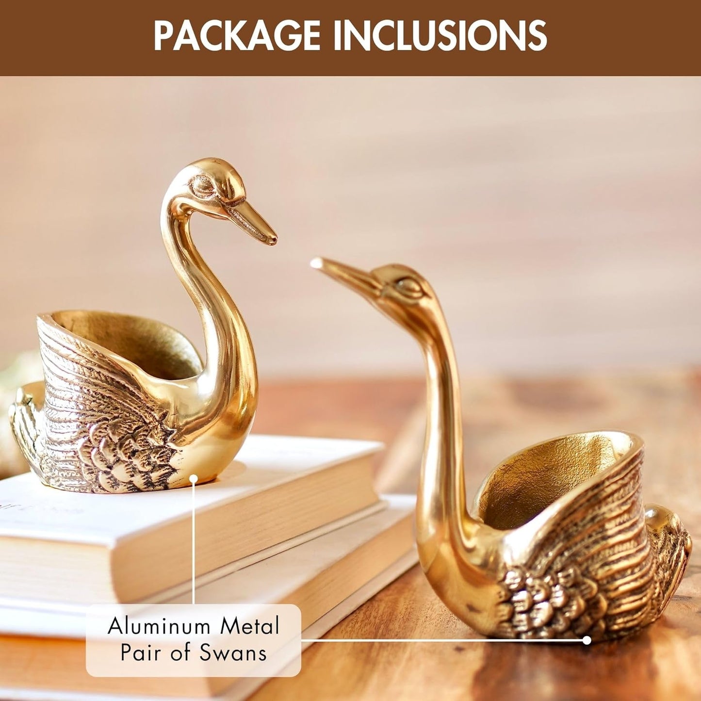 Aluminium Pair of Swans (pack of 1 pair)