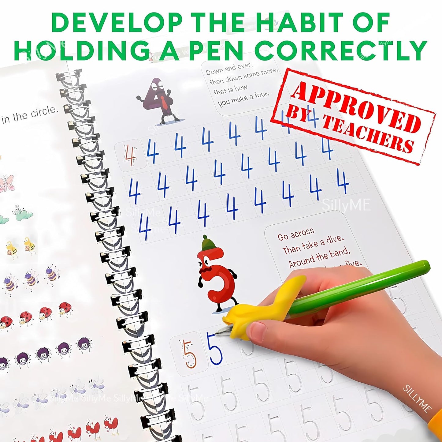 Sank Magic Book for Kids 2-5years - 4 Books +1 Pen+ 10Refill + 1 Grip