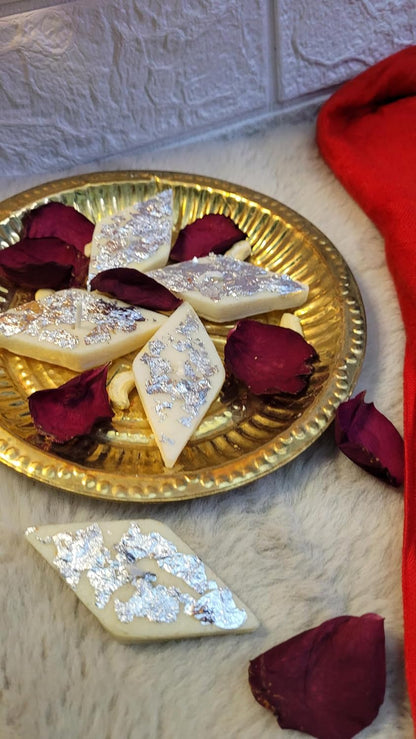 KAJU KATLI-Shaped Soy Wax Candles - (Set of 4  pcs)