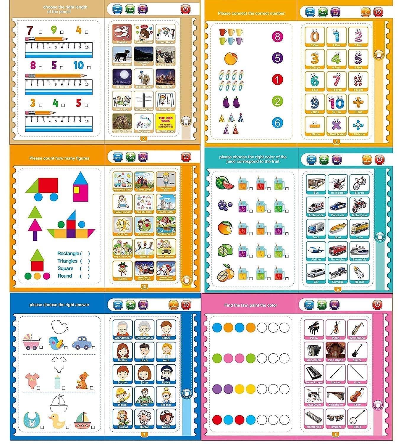 Intelligence Book Sound Book Learning Cards Book for Toddlers