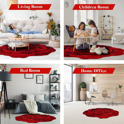 3D Rose Shape Floor Mat | Decorative Floral Rug | Soft Anti-Slip Washable